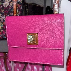 Dooney & Bourke Pebble Grain Gingy Flap Crossbody in Magenta